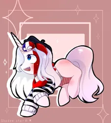 Size: 720x795 | Tagged: safe, artist:diniarvegafinahar, derpibooru import, ponified, pony, unicorn, bandana, beret, brown background, clothes, duo, female, france, hat, image, mare, nation ponies, open mouth, png, polandball, simple background, stars, topwear