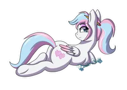 Size: 1280x906 | Tagged: safe, artist:tenderrain-art, derpibooru import, oc, oc:alyssa heartsocks, pegasus, pony, female, image, lying down, mare, png, prone, simple background, solo, transparent background