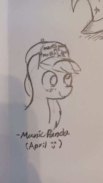 Size: 2250x4000 | Tagged: safe, artist:adamscage, derpibooru import, derpy hooves, pegasus, pony, baseball cap, blushing, bust, cap, cute, derpabetes, female, hat, image, jpeg, mare, monochrome, pencil drawing, smiling, solo, traditional art