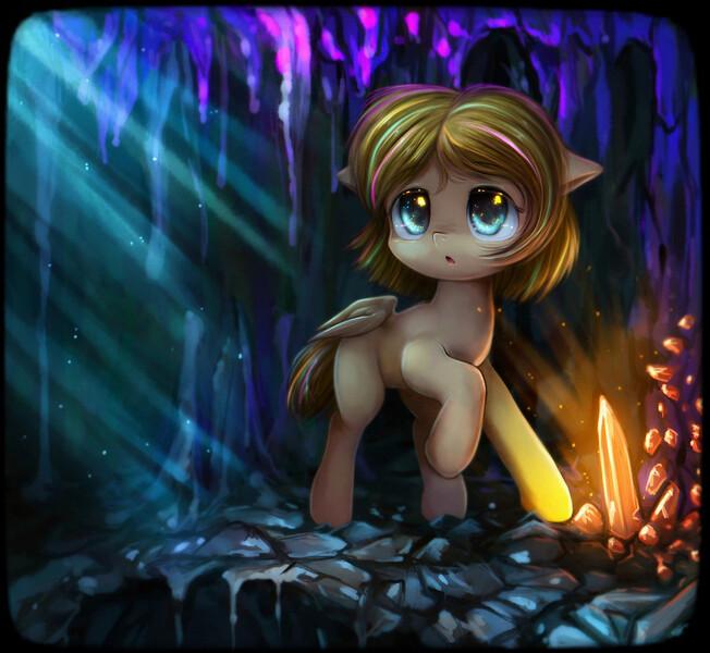 Size: 1173x1080 | Tagged: safe, artist:darkstylerz, derpibooru import, oc, oc:frozen spirit, pony, cave, commission, crystal, cute, image, jpeg, solo