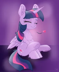 Size: 3516x4337 | Tagged: safe, artist:lincolnbrewsterfan, artist:twiliset, derpibooru import, twilight sparkle, twilight sparkle (alicorn), alicorn, pony, .svg available, 30 minute art challenge finished after, art challenge, blush lines, blushing, chest fluff, colored, colored eyebrows, colored lineart, colored sketch, cute, cute face, cute smile, daaaaaaaaaaaw, ear fluff, eyes closed, floating heart, fluffy, folded wings, frog (hoof), full body, glow, gradient background, happy, heart, highlights, hoof fluff, hoofbutt, horn, image, inkscape, lens flare, lidded eyes, line, mane, monochrome, multicolored mane, multicolored tail, partially open wings, pink background, png, purple background, shadow, shine, simple background, simple shading, sitting, sketch, smiling, solo, striped mane, striped tail, tail, thick eyebrows, twiabetes, underhoof, vector, wings