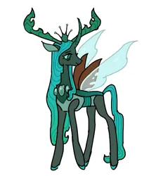 Size: 821x883 | Tagged: safe, artist:arrgh-whatever, derpibooru import, queen chrysalis, changedling, changeling, changeling queen, alternate design, changedling queen, female, image, png, purified chrysalis, simple background, solo, white background