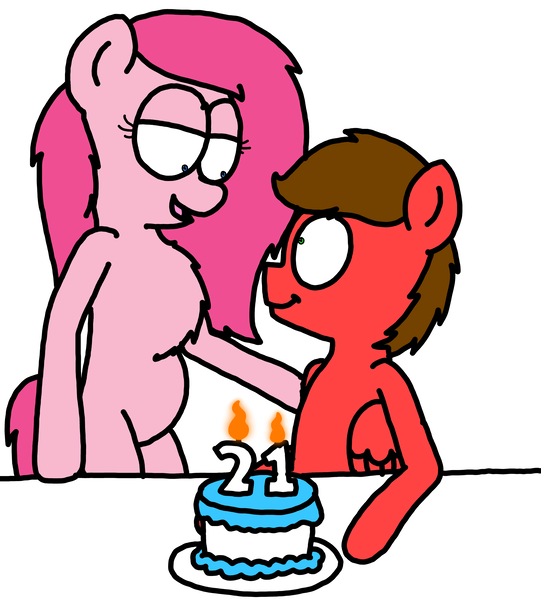 Size: 3023x3351 | Tagged: safe, artist:professorventurer, derpibooru import, oc, oc:cassie venturer, oc:professor venturer, earth pony, pegasus, birthday, birthday cake, cake, female, food, husband and wife, image, male, png, shipping