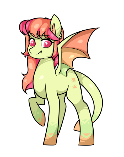 Size: 1475x1872 | Tagged: safe, artist:oniiponii, derpibooru import, oc, unofficial characters only, bat pony, pony, bat pony oc, bat wings, eyelashes, female, image, mare, png, raised hoof, simple background, smiling, solo, transparent background, wings