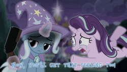 Size: 1280x720 | Tagged: safe, artist:horses are fuckin weird, derpibooru import, starlight glimmer, trixie, pony, unicorn, animated, cannon, crying, depressed, female, floppy ears, friday night funkin', heartbeat, hoof cannon, hoof hold, image, imminent death, imminent suicide, mare, music, sad, suicide, webm, wednesday's infidelity