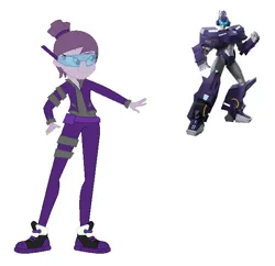 Size: 641x621 | Tagged: safe, artist:robertsonskywa1, derpibooru import, robot, equestria girls, belt, clothes, cybertronian, equestria girls-ified, female, hairband, hashtag malto, image, photo, png, solo, solo female, terran, transformers, transformers earthspark, visor