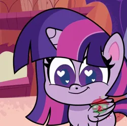Size: 720x713 | Tagged: safe, derpibooru import, screencap, twilight sparkle, twilight sparkle (alicorn), alicorn, pony, my little pony: pony life, the best of the worst, spoiler:pony life s01e02, cropped, cute, female, image, jpeg, mare, smiling, twiabetes, weapons-grade cute