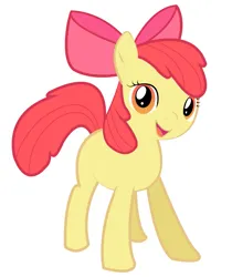 Size: 1343x1600 | Tagged: safe, artist:r-rutherfordanimation, derpibooru import, apple bloom, earth pony, pony, female, filly, foal, image, looking at you, open mouth, png, simple background, solo, white background