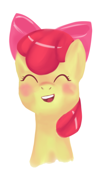 Size: 1105x1841 | Tagged: safe, artist:passeronero, derpibooru import, apple bloom, earth pony, pony, adorabloom, blushing, cute, cutest pony alive, cutest pony ever, eyes closed, female, filly, foal, image, looking at you, open mouth, open smile, png, simple background, smiling, smiling at you, solo, transparent background