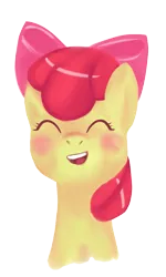 Size: 1105x1841 | Tagged: safe, artist:passeronero, derpibooru import, apple bloom, earth pony, pony, adorabloom, blushing, cute, cutest pony alive, cutest pony ever, eyes closed, female, filly, foal, image, looking at you, open mouth, open smile, png, simple background, smiling, smiling at you, solo, transparent background