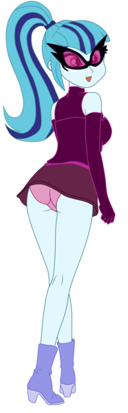 Size: 1900x6113 | Tagged: suggestive, artist:gmaplay, derpibooru import, sonata dusk, equestria girls, armor, butt, clothes, image, panties, panty shot, png, solo, sonata donk, spy, spying, unconvincing armor, underwear
