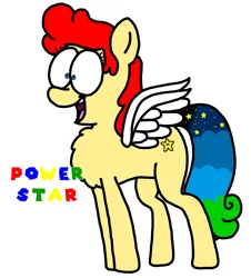 Size: 3023x3351 | Tagged: safe, alternate version, artist:professorventurer, derpibooru import, oc, oc:power star, pegasus, image, pegasus oc, png, rule 85, super mario 64, super mario bros., wings