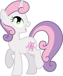 Size: 1600x1925 | Tagged: safe, artist:90sigma, artist:maddietheuniversalfan68, derpibooru import, edit, sweetie belle, pony, unicorn, adult, cute, diasweetes, female, g4, girly girl, image, mare, older, older sweetie belle, open mouth, open smile, png, raised hoof, raised leg, simple background, smiling, solo, transparent background, vector