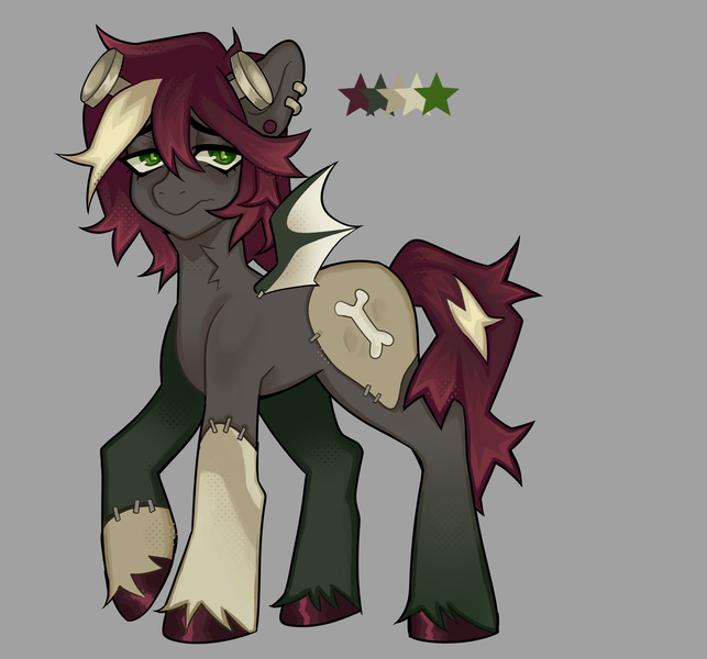 Size: 3085x2878 | Tagged: safe, derpibooru import, oc, unofficial characters only, bat pony, pegasus, commission, green eyes, image, png, ponysona, red hair