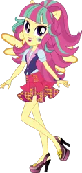 Size: 1024x2145 | Tagged: safe, artist:sugar-loop, derpibooru import, edit, vector edit, sour sweet, human, equestria girls, friendship games, bracelet, clothes, high heels, image, jewelry, looking at you, open mouth, png, ponied up, school spirit, school uniform, shoes, simple background, transparent background, vector
