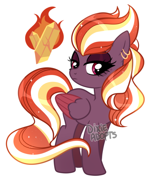 Size: 2000x2376 | Tagged: safe, artist:dixieadopts, derpibooru import, oc, oc:ice breaker, pegasus, pony, female, image, mare, obtrusive watermark, offspring, parent:oc, parent:sunset shimmer, parents:canon x oc, png, simple background, solo, transparent background, watermark