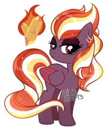 Size: 2000x2376 | Tagged: safe, artist:dixieadopts, derpibooru import, oc, oc:ice breaker, pegasus, pony, female, image, mare, obtrusive watermark, offspring, parent:oc, parent:sunset shimmer, parents:canon x oc, png, simple background, solo, transparent background, watermark