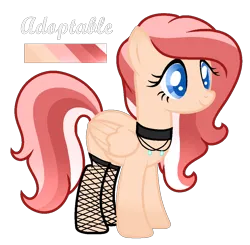 Size: 1020x1001 | Tagged: safe, artist:oniiponii, derpibooru import, oc, unofficial characters only, pegasus, pony, base used, choker, eyelashes, female, fishnets, image, mare, pegasus oc, png, simple background, smiling, solo, transparent background, wings