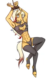 Size: 1376x2160 | Tagged: suggestive, artist:obscured, derpibooru import, oc, unofficial characters only, anthro, unguligrade anthro, unicorn, bandage, clothes, erotica, horn, image, jpeg, lingerie, nudity, sketch, solo, torso, unicorn oc