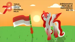 Size: 3840x2160 | Tagged: safe, artist:itzf1ker1, derpibooru import, oc, oc:indonisty, ponified, alicorn, pony, image, indonesia, indonesian, nation ponies, png
