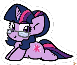 Size: 538x455 | Tagged: safe, artist:zutcha, derpibooru import, sci-twi, twilight sparkle, ponified, pony, unicorn, equestria girls, cute, equestria girls ponified, female, image, looking at you, lying down, mare, outline, png, prone, simple background, smiling, smiling at you, solo, sploot, transparent background, twiabetes, unicorn sci-twi, white outline