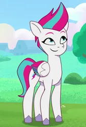 Size: 240x354 | Tagged: safe, derpibooru import, screencap, g5, my little pony: tell your tale, zipp's flight school, spoiler:g5, spoiler:my little pony: tell your tale, spoiler:tyts01e02, blue background, cloud, image, nature, png, simple background