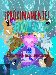 Size: 1920x2560 | Tagged: safe, artist:sokostar shr, derpibooru import, oc, earth pony, pegasus, pony, unicorn, windigo, blizzard, comic, cud cloud, hearth's warming eve, horn precision, ice, image, pale cloud, png, pointed quartz, snow, snowball, snowball cold, snowfall, snowflake, soil fertility, soon, spanish, spanish text, steel cold