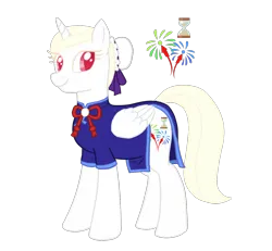 Size: 1300x1200 | Tagged: safe, artist:labyrinthine, derpibooru import, oc, oc:january, alicorn, albino, chinese dress, clothes, dress, image, month ponies, png, simple background, transparent background