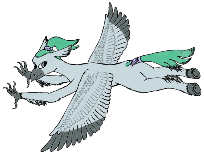 Size: 3196x2409 | Tagged: safe, artist:exhumed legume, ponerpics import, ponybooru import, oc, unnamed oc, unofficial characters only, hippogriff, colored wings, colored wingtips, digitally colored, flying, hippogriff oc, image, looking back, looking sideways, male, mixed media, pencil drawing, png, ponybooru collab 2023, ponybooru exclusive, ponytail, simple background, solo, tail wrap, traditional art, transparent background, wings