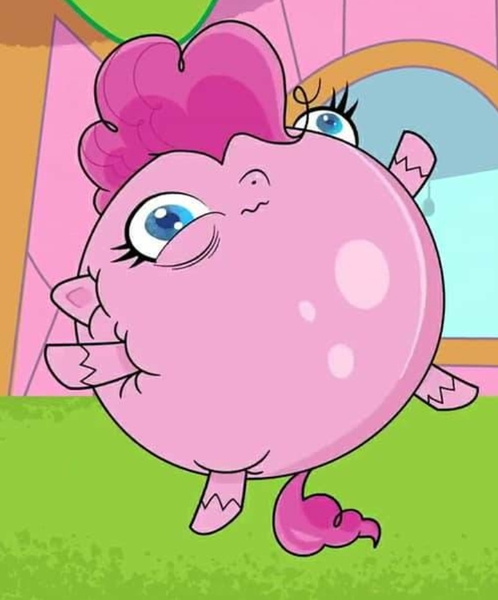 Size: 720x868 | Tagged: safe, derpibooru import, pinkie pie, my little pony: pony life, spoiler:pony life s02e12, back to the present, balloonie pie, blimp, image, inflation, jpeg, pinkie being pinkie, pinkie pie is not amused, unamused