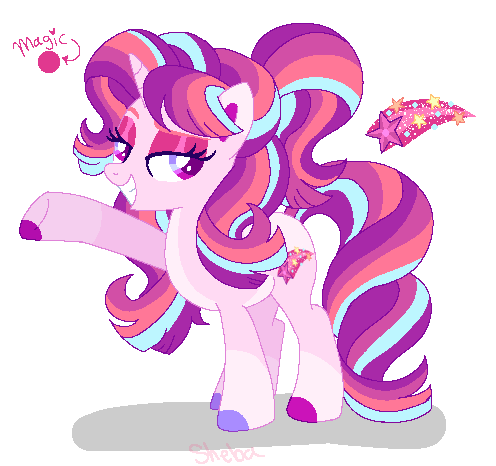 Size: 496x466 | Tagged: safe, artist:shebasoda, derpibooru import, oc, oc:starglory magic, unofficial characters only, unicorn, coat markings, colored eartips, colored eyelashes, colored hooves, colored pupils, eyeshadow, grin, horn, image, lidded eyes, magical lesbian spawn, magical threesome spawn, makeup, mismatched hooves, next generation, offspring, pale belly, parent:moondancer, parent:starlight glimmer, parent:trixie, parents:stardancer, parents:startrix, parents:startrixdancer, parents:trixdancer, png, ponytail, raised hoof, simple background, smiling, smug, socks (coat marking), standing, transparent background, unicorn oc