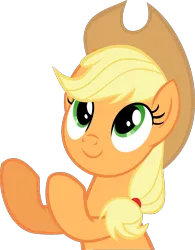 Size: 1005x1286 | Tagged: safe, artist:rosasaav, derpibooru import, applejack, earth pony, female, hat, image, png, simple background, smiling, solo, transparent background, vector