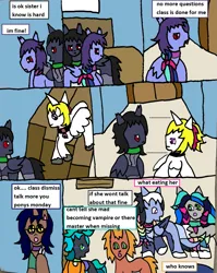 Size: 1405x1763 | Tagged: safe, artist:ask-luciavampire, derpibooru import, oc, alicorn, changeling, earth pony, pegasus, pony, undead, vampire, vampony, werewolf, comic, image, png, tumblr