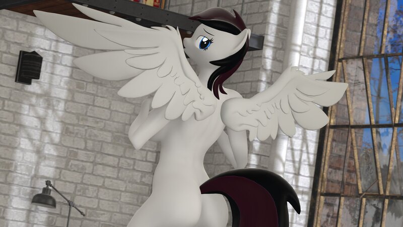 Size: 1920x1080 | Tagged: questionable, artist:midnightdanny, ponerpics import, fluttershy, oc, oc:midnight harmony, anthro, 3d, breasts, busty fluttershy, butt, female, image, jpeg, nudity