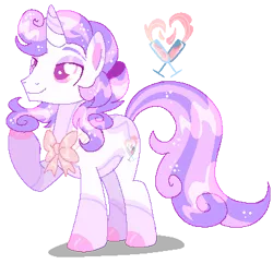 Size: 397x384 | Tagged: safe, artist:shebasoda, derpibooru import, oc, oc:champagne wishes, unofficial characters only, pony, unicorn, bowtie, closed mouth, coat markings, colored eartips, colored hooves, eyeshadow, horn, image, lidded eyes, looking up, makeup, male, next generation, offspring, parent:fancypants, parent:fleur-de-lis, parents:fancyfleur, pink eyes, png, raised hoof, simple background, smiling, socks (coat marking), solo, sparkly mane, sparkly tail, stallion, standing, tail, transparent background, unicorn oc