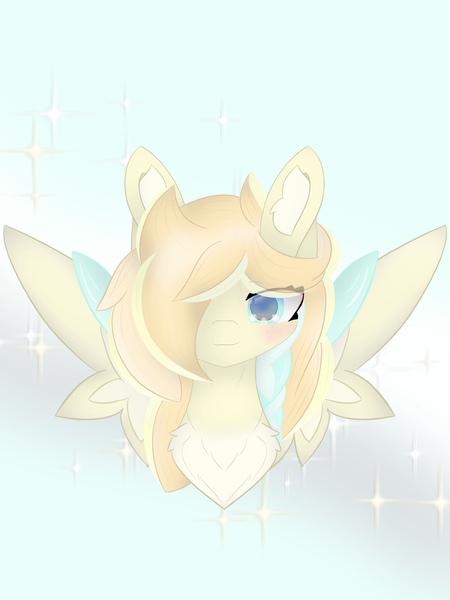 Size: 2472x3297 | Tagged: safe, artist:sodapop sprays, derpibooru import, oc, oc:sonata sprays, pony, angel, bust, chest fluff, commission, ear fluff, image, looking at you, png, ych result