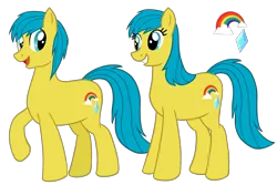 Size: 1700x1200 | Tagged: safe, artist:labyrinthine, derpibooru import, oc, oc:july, oc:june, unofficial characters only, earth pony, pony, blue eyes, blue mane, female, image, male, mare, month ponies, png, siblings, twins