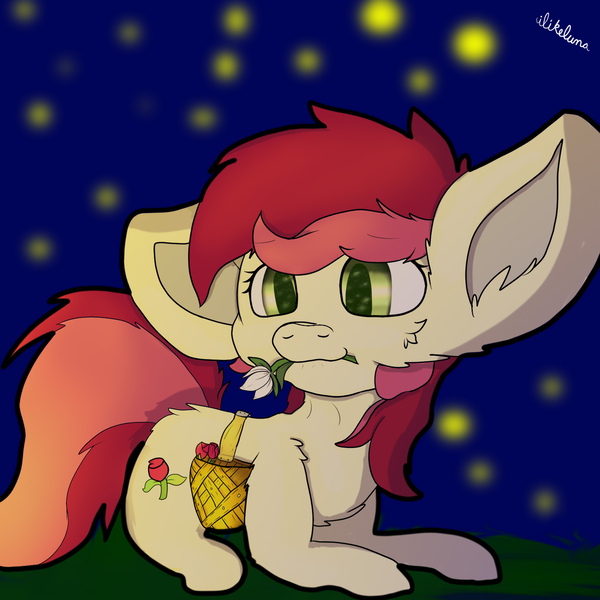 Size: 1500x1500 | Tagged: safe, artist:ilikeluna, derpibooru import, roseluck, basket, flower, image, jpeg, signature