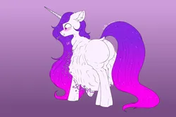 Size: 4096x2716 | Tagged: semi-grimdark, suggestive, artist:lightning bolty, derpibooru import, oc, oc:aurora gaze, unofficial characters only, unicorn, blushing, bone, bone belly, butt, female, female pred, gradient background, horn, image, png, raised tail, solo, swallowing, tail, unicorn oc, vore