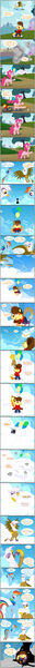 Size: 1280x23759 | Tagged: safe, artist:bbbhuey, derpibooru import, gilda, pinkie pie, rainbow dash, oc, oc:lachlan dingo, gryphon, pegasus, pony, balloon, belly button, butt, comic, eaten alive, image, internal, jpeg, plot, vore, x-ray