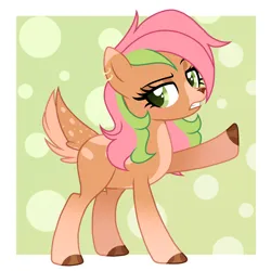 Size: 1082x1080 | Tagged: safe, artist:cstrawberrymilk, derpibooru import, oc, oc:azalea, deer, deer pony, hybrid, original species, female, image, png, solo