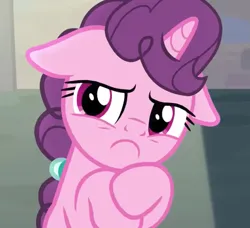 Size: 1051x959 | Tagged: safe, derpibooru import, screencap, sugar belle, pony, unicorn, hard to say anything, season 7, :c, cute, do not want, female, floppy ears, frown, image, mare, no, png, reaction image, solo, sugar belle is not amused, sugarbetes, unamused