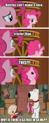 Size: 500x1251 | Tagged: safe, derpibooru import, pinkie pie, earth pony, pony, g3, too many pinkie pies, brian griffin, caption, family guy, g4, image, jpeg, meme, stewie griffin, text