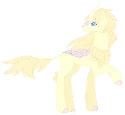 Size: 3449x3169 | Tagged: safe, artist:traveleraoi, derpibooru import, oc, oc:eos, unofficial characters only, kirin, cloven hooves, colored pupils, concave belly, curved horn, flowing mane, hooves, horn, image, kirin oc, leonine tail, long legs, png, simple background, solo, tail, tall, transparent background, watermark