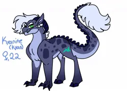Size: 1256x903 | Tagged: safe, artist:jinx32297, derpibooru import, oc, oc:kyanite, unofficial characters only, dracony, hybrid, image, interspecies offspring, jpeg, male, name, offspring, parent:rarity, parent:spike, parents:sparity, simple background, solo, white background