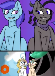 Size: 6500x9000 | Tagged: suggestive, artist:noblebrony317, derpibooru import, oc, oc:candy sparkles, oc:decora, oc:marshy, oc:nightingale, blushing, butt, image, macro, micro, png