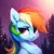 Size: 2560x2560 | Tagged: safe, ai content, derpibooru import, machine learning generated, novelai, stable diffusion, rainbow dash, pegasus, pony, g4, bust, chest fluff, ear fluff, female, high res, image, looking at you, mare, offscreen character, outdoors, png, pov, prompter:ada, solo, tree