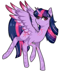 Size: 300x356 | Tagged: safe, artist:oniiponii, derpibooru import, twilight sparkle, twilight sparkle (alicorn), alicorn, pony, eyelashes, female, image, mare, png, raised hoof, simple background, solo, transparent background