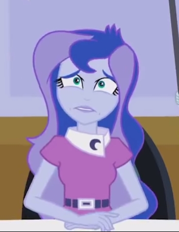 Size: 352x457 | Tagged: safe, derpibooru import, princess luna, human, equestria girls, friendship games, chair, female, image, jpeg, luna is not amused, unamused, vice principal luna