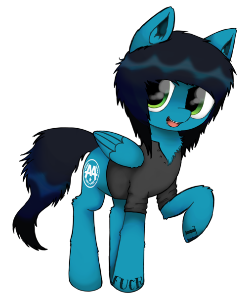 Size: 5500x6500 | Tagged: safe, artist:cactuscruncher, derpibooru import, ponified, pegasus, pony, absurd resolution, asking alexandria, black mane, black tail, blue coat, button-up shirt, chest fluff, clothes, danny worsnop, derpibooru exclusive, ear fluff, emo, feather, fluffy, folded wings, fringe, green eyes, hock fluff, hoof tattoo, image, long tail, looking away, male, messy mane, messy tail, open mouth, png, raised hoof, rolled up sleeves, shiny eyes, shirt, simple background, smiling, smug, solo, stallion, standing, tail, tattoo, transparent background, vulgar, wings